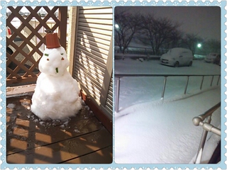 雪だるまと銀世界
