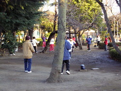 川口市の青木町公園で体操をやってます。